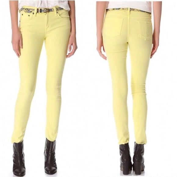 NWT Rag & Bone Canary Yellow Skinny Jeans - Size: 27 - Picture 1 of 15